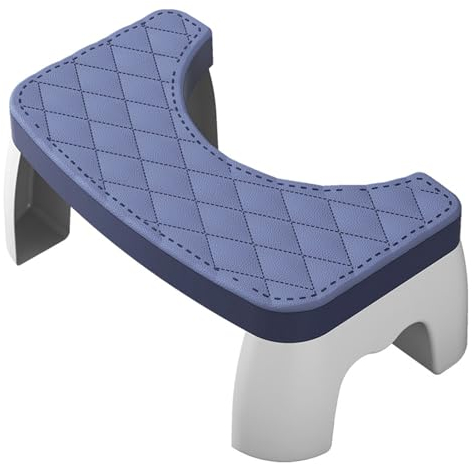 Hockender Toilettenhocker, 17,8 cm, robust, für einfachen, gesunden Stuhlgang, Linderung von Hämorrhoiden, Verstopfung, ergonomisches Design, langlebig, leicht zu reinigen, fördert eine verbes Blau