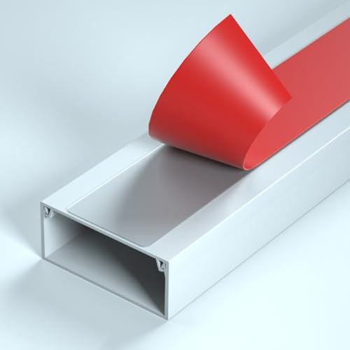 Kabelkanal Kabelabdeckung Laufbahn Weiß - Selbstklebend, 1m Tv Kabelverhinderer Rechteckig Für Wand Decke Ecke Boden Verlängerung Cord Concealer, PVC Lackierbare Kabelabdeckungen ( Color : W 2.4X1.4CM