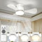 Airwit Pequeño 71cm Ventilador de Techo con Luz Silencioso, Regulable Ventilador Techo con Mando a Distancia y Reversible Motor DC para Dormitorio Salon Cocina, 6 Velocidades