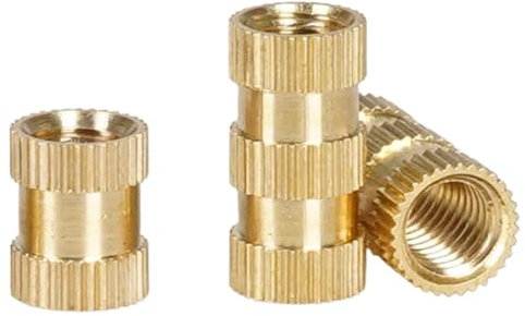 Einpressmuttern Messing-Hot-Melt-Gewinde-Muttereinsätze, doppelt gerändelt, Heizungseinspritzung, eingebettete Muttern, Einfügung, 3D-Drucker, Laptop, PCB, Insertnut M3 M4(M3x6x5 (50pcs))