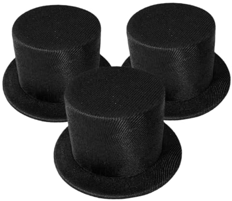 PLAFOPE 3stücke Miniaturhut Schneemann Hüte Für Puppen Und Bastelarbeiten Leichte Schwarze Bastelmaterialien Für Kreative Dekorationen Und Accessoires