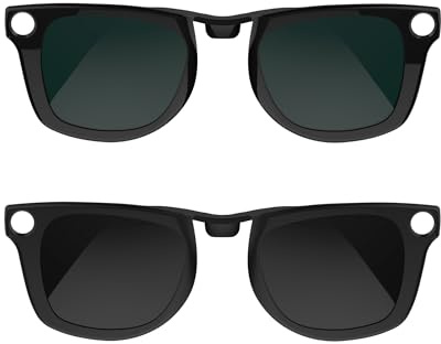 RCstyle kompatibel med Ray-Ban Meta Wayfarer (standard) smarta glasögon färgskiftande klämma set 50-22 storlek M (mörkgrön, svart)