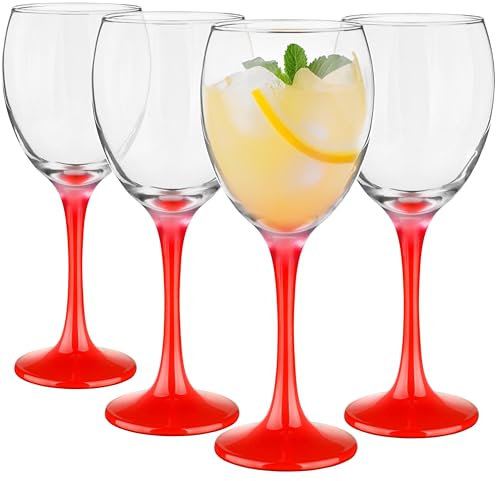 Glasmark Krosno Lot de s à rouge - s à rouge - à rouge - s à rouge - s à blanc - Gobelet à - Passe au lave-vaisselle - Rouge - 4 x 300 ml