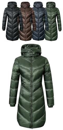 Covalliero - Damen Steppmantel | Wintermantel mit Kapuze | Reitmantel mit Reitschlitz | wasserabweisender Damen Mantel mit üppiger Wattierung | Reitbekleidung in vielen Farben & Größen