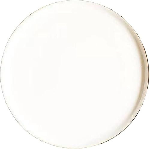 Assiettes en céramique, assiettes à dîner, Assiette à dîner Plats en céramique Assiettes rondes blanches Bordure dorée Porcelaine émaillée Plateau à gâteaux Plats Plateau de rangement for bijoux Bibel