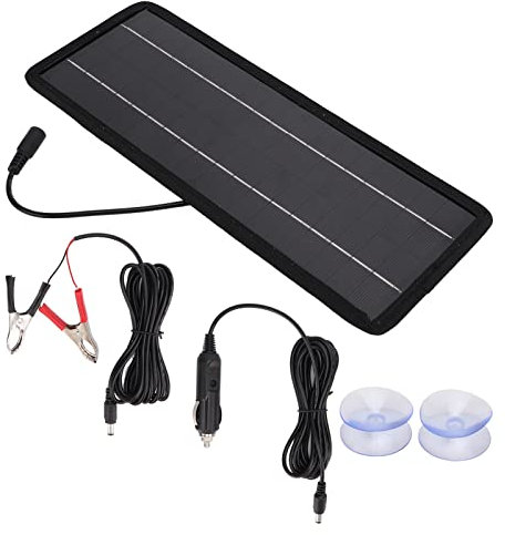 EVTSCAN Chargeur Solaire de Batterie de Voiture 4.5W 12V, Panneau Solaire en polysilicium pour Voitures, Bateaux, Automobiles, Conversion de Batterie 12V en 5V