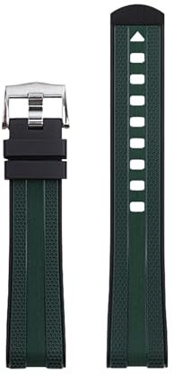 AXPTI Gummi-Silikon-Armband mit gebogenem Ende, für Omega Seamaster Planet Ocean Speedmaster Diver 300M Aqua Terra 150, weiches Uhrenarmband, 20 mm, wasserdichtes Taucharmband, 20 mm, Achat
