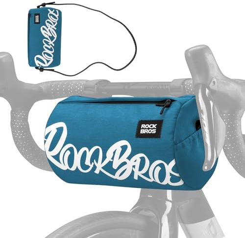 ROCKBROS Borsa da Manubrio Bici, Borsello Anteriore per Bicicletta MTB Leggera con Tracolla Installazione Facile, Grande Capacità, per Bici da Strada, Mountain Bike, Pieghevoli, 3,6L, Blu