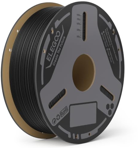 ELEGOO Filamento PLA con Fibra di Carbonio 1,75 mm Nero 1KG, PLA-CF Resistente per Stampante 3D, Precisione Dimensionale +/- 0,02 mm, Compatibile con la Maggior Parte delle Stampanti 3D FDM