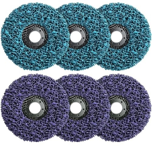 CSD Scheibe 125mm 6 Stück Schleifscheiben für Winkelschleifer, Reinigungsscheibe Set Grobreinigungsscheibe Rostentferner, Flexscheiben Zur Entfernung von Rost, Farbe von Metall (3 x Hohe 3 x Mittlere)
