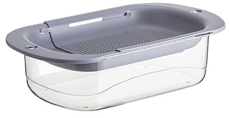Cestino scolapasta a doppio strato, retrattile, di alta qualità, portatile, compatto, ideale per lavare frutta e verdura, 37 x 21 x 10 cm