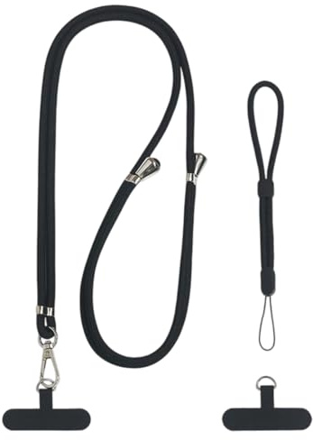 OUDQFCJ 2 Piezas Universal Colgante para Móvil para Todos los Smartphones, Ajustable y Desmontable, Cadena para Móvil con 2 Almohadillas Universales