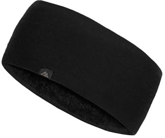 DANISH ENDURANCE Merino Wool Fleece Headband Training & Outdoor Men & Women, Unisex, Black L/XL