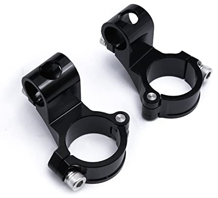 Handlebar Risers Clamp Motorcycle Handlebar CNC 37 41 43 45 48 50 51MM Clip On Ons Fork Handlebars Handle Bar Regular/Rise Motorcycle Handle Bar Riser(Black Riser 37MM)