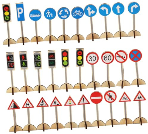 POPETPOP Panneau De Signalisation Jouet Éducatif Modèle De Signalisation Routière pour Garçon Fille Jouet Cognitif