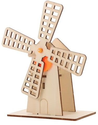 BESPORTBLE DIY-windmühlen-bausatz aus Holz Drehmodellbausatz Bastel-Puzzle-bausatz für Junge Mädchen Stem-mechanik-experimentierset Windmühlen-wissenschaftsset zum Zusammenbauen