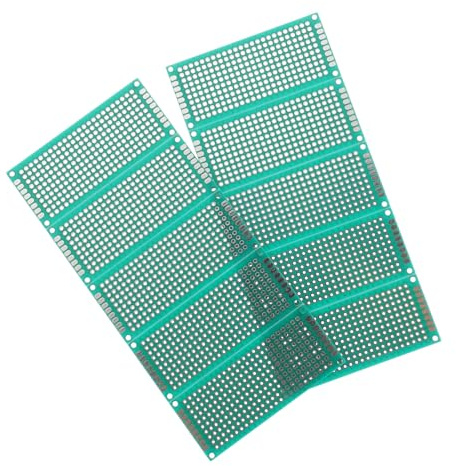Angoily Kit 10pcs Carte PCB Double Face à Souder 2,54mm Pas en Époxy Vert pour Projets DIY Électroniques Plaque D'essai Soudable