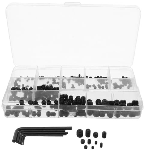 Baluue 300 pièces Kit Vis Métriques Acier Inoxydable pour Réparation Salle de Bain Fixation Poignées Porte Supports et Accessoires avec Clés Allen pour Installation Sèche-serviettes et