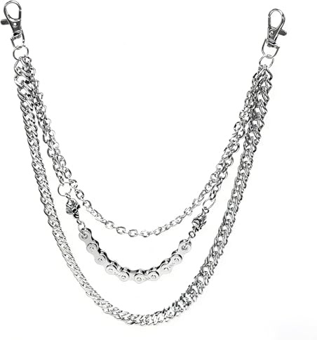 Hosen Kette Herren, Punk Hosenkette Damen, Hip Hop Rocker Accessoires Gothic, Metall Gürtel Kette Pants Chain für Männer Frauen Karneval Fasching Alltag