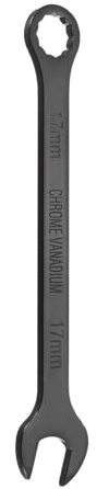 QUARKZMAN Llave Combinada 17 mm Métrica De 12 Puntos Con Extremo De Caja Y Extremo Abierto De Acero Cromo Vanadio CR-V De Doble Extremo Para Automóviles Tuberías Muebles DIY Negro
