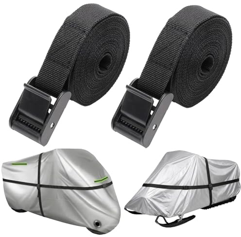Cover Straps for Snowmobile, Motorcycle, ATV, UTV, Golf Cart, Riding Lawn Mower, Snow Blower Covers，2 Packs, 236x0.98in，Secures covers in place, stops shifting and keeps out dirt in wind & snow