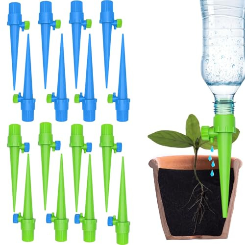 Arroseur Automatique Plantes,Dispositif d'arrosage Automatique Réglable,D'arrosage Automatiques pour Plantes en Extérieur et Intérieur,Système d'irrigation des Plantes (16PCS)