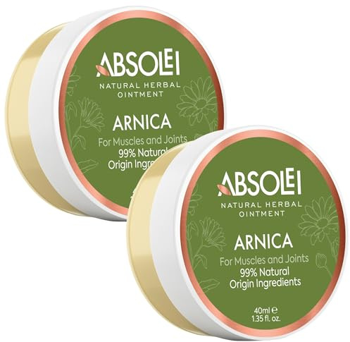 Absolei Arnika Salbe, Natürliche Salbe für Muskeln, Blutergüsse und Schwellungen, 40 ml (2er Pack)