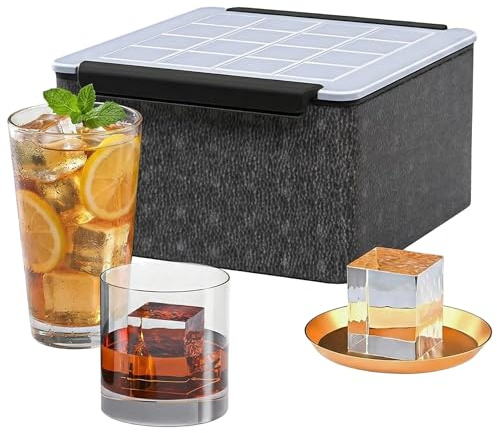 Zenselect klara isbitar stor, 16 fack klar isbitsformar, transparent isbitsform, kristallklar isbitsbehållare, inga bubblor för gin tonic negroni whisky och cocktail
