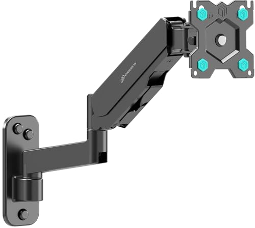 ONKRON Monitor Wandhalterung für 13-34 Zoll Bildschirm bis zu 8 kg, TV Halterung höhenverstellbar mit Gasdruckfeder Arm, VESA 75x75-100x100, PC Monitor Halterung Wand verstellbar Schwarz G150-B