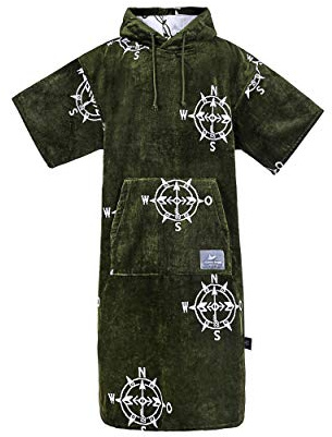 ATLANTIC SHORE | Surf Poncho | Badeponcho mit Kapuze aus 100% Baumwolle | Unisex | Special Editions für Erwachsene