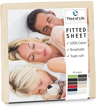 Spannbettlaken 180x200 cm aus 100% natürlicher Baumwolle I Das atmungsaktive & fusselfreie Bettlaken ALBA ist elastisch & weich I Designed in Germany I Langlebiger Jersey-Bettbezug I 180x200cm