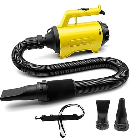 shernbao Auto Gebläse Autotrockner Motorradtrockner Fahrzeugtrockner Staubbläser Auto Staubsauger Laubsauger Laubbläser 230V 1200W, Gelb