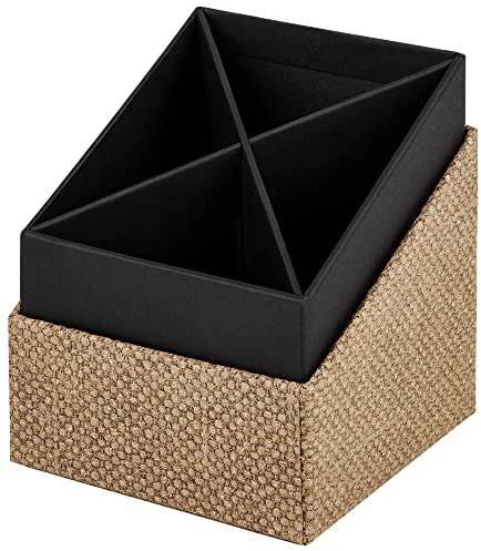 Rössler SOHO Stifteköcher | Stifte Organizer | Stiftehalter Schreibtisch | Büro Organizer | Schreibtisch Zubehör | Büro Zubehör | 86 x 86 x 100 mm | 1 Stück | Farbe: Braun | Haselnuss | Stiftehalter für Schreibtisch und Büro, zur Aufbewahrung von Stiften, Markern und Schreibzubehör