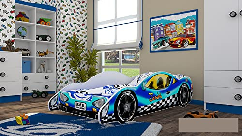 HappyBabies - CARBETT 160x80cm Doppelseitiges Kinderbett Modernes Design mit sicheren Kanten und Absturzsicherung Schaumstoffmatratze 7 cm