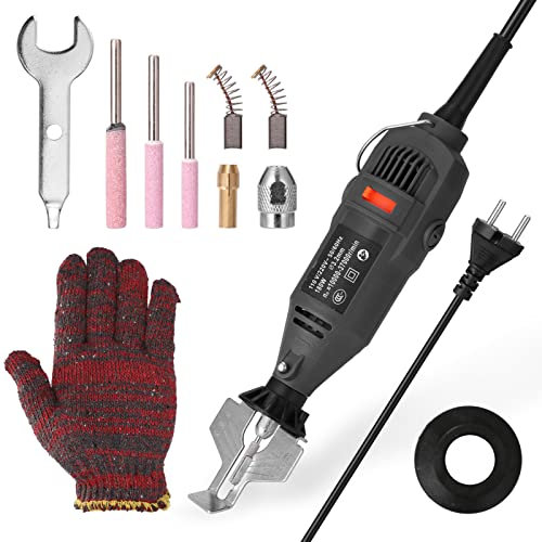 Geevorks Mini aiguiseur électrique pour tronçonneuses 180 W 37000R/min 50 Hz (diamètre du mandrin : 3,2 mm) Kit d'affûteuse pour chaînes, taille-crayon électrique tronçonneuse