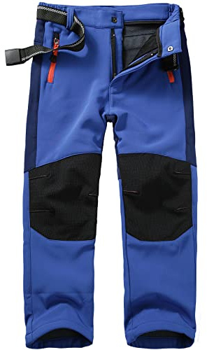 yeyity Pantalones de esquí para niños, pantalones de esquí con forro, resistentes al agua, térmicos, para niños y niñas, pantalones de nieve, pantalones de invierno, pantalones de senderismo, azul