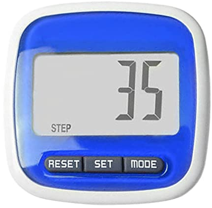 Podomètre De Poche 1pc avec des Clips De Ceinture Poot-Step Counter Podomètre Comptoir De Pas À Distance De Marche Comptoir Calorique avec Grand Écran LCD Et Clip De Ceinture (Bleu)