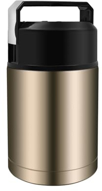 Zalaxt 35oz Soup Thermos, Stainless Steel Thermos for Hot Food, Wide Mouth Food Thermos Jar, Insulated Lunch Container Leak Proof Vacuum Thermal Flask(gold)