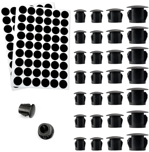 120 Stück Bohrloch Abdeckkappen Schraubenabdeckung Selbstklebend Abdeckstopfen Kunststoff Lochstopfen Verschlusskappe 5mm/6mm/8mm/10mm für Bohrlöcher Möbel Schrank Schrauben Bohrungen Abdeckkappen