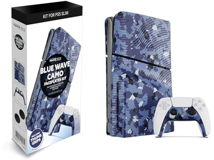 PS5 Slim Faceplates & Controller Faceplates - Camo Blue