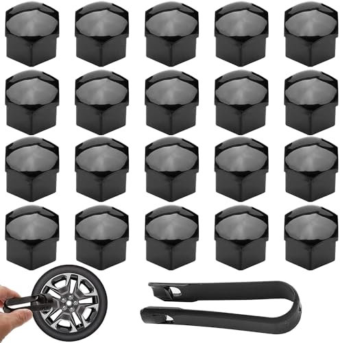 17mm Wheel Nut Covers, Alloy Wheel Protectors, Lug Nut Caps, 21PCS Centre Caps Car Cover Protective Caps, Wheel Nut Caps Wheel Screw Hex Anti-theft Protection Design Universal Fit for Most Car