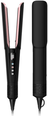 Air Haarglätter, Supgaliy Professionelles Ionen Glätteisen, Luft-Haarglätter für Haar Styling, weniger Haarbruch,mehr Glanz und Farbschutz, für mittellanges Haar (35-75) (Schwarz)