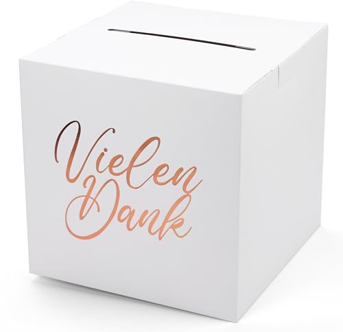 Donindis Kartenbox Vielen Dank, Rosengold, 24 * 24 * 24cm, Karton