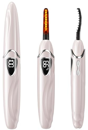 EYECURL Heated Eyelash Curler, S600 Heated Lash Curler, Accurate Temperature Control Electric Eyelash Curler Heated - Intelligent Power Off, Natural Long Lasting Makeup - Primrose Pink/Silver