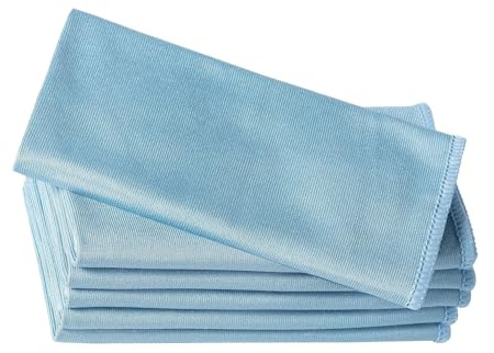 ZBOOROOR 6 Pcs Window Cleaner Cloth, Microfiber Glass Cleaning Cloth - 16 x 16” Microfiber Towel Kit for Windows Glasses Windshields Mirrors, Lint Free Quickly Clean