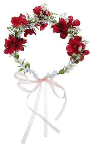 OATIPHO Blumenstirnband Aus Kunstblumen Verstellbares Haarband Für Hochzeit Geburtstag Strandparty Und Fotoshootings Blumenhaarreif Mit Blumenkranz Zartes Design Für Blumenmädchen