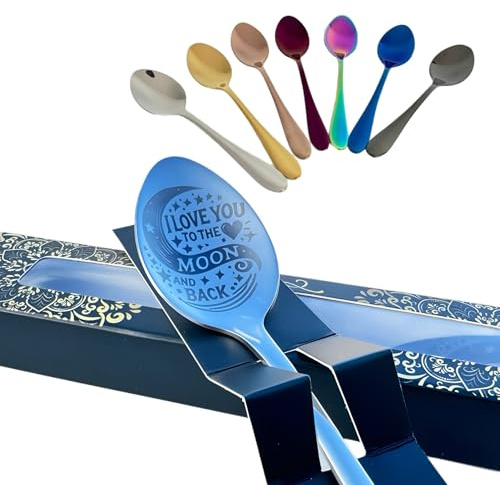 Personalised Engraved Teaspoon – I Love You to The Moon and Back – Gift for Any Occasion