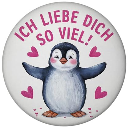 Pinguin ICH Liebe Dich Magnet für Tierfreunde lustiger Magnet für Tierfreunde und Romantiker mit Spruch