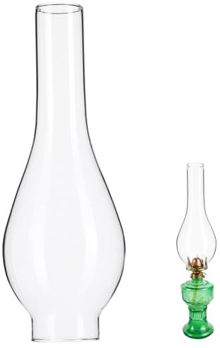 Amosfun Abat-Jour Verre Transparent pour Lampe à Pétrole Résistant Chaleur Et Au Vent Remplacement pour Cheminée De Lampe à Huile