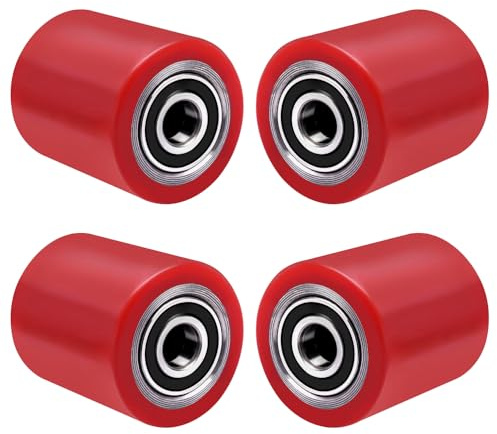 Roulettes de Chariot élévateur en Polyuréthane 80x100 mm, Charge de 2800 kg | avec roulement à billes, essieu de 20 mm, pour transpalette, élévateur de rechange, 4 pièces